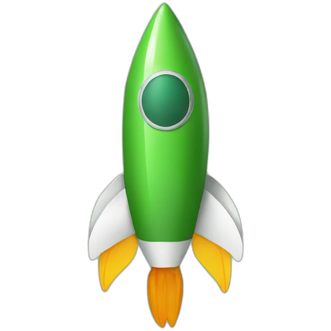 green rocket with a duck emoji