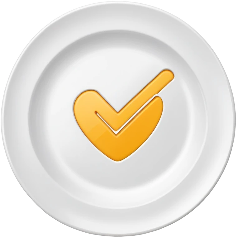 A plate with a checkmark in middle it  emoji