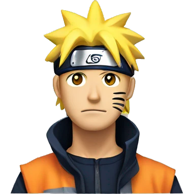 Front Macbook Naruto behind emoji