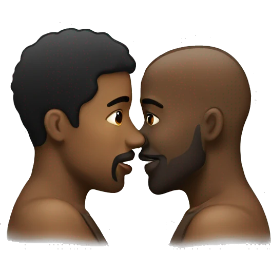 Black man kiss emoji
