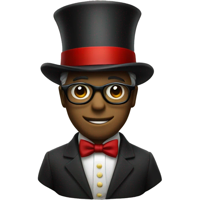Dig with a top hat and fancy glasses and a suit emoji