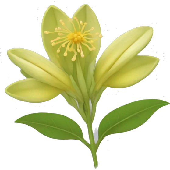 Ashwagandha flower with greenish-yellow petals and a central yellow stamens emojis emoji