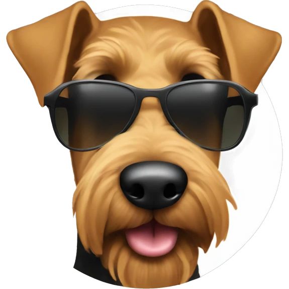 Airedale Terrier with sunglasses emoji