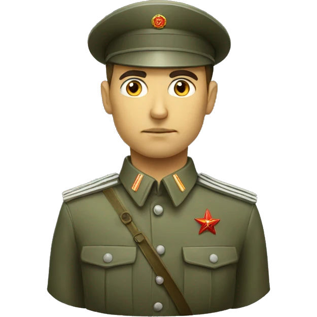 ussr soldier serious with takes emoji