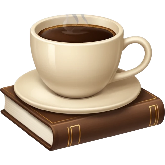 Cup of coffee and books  emoji