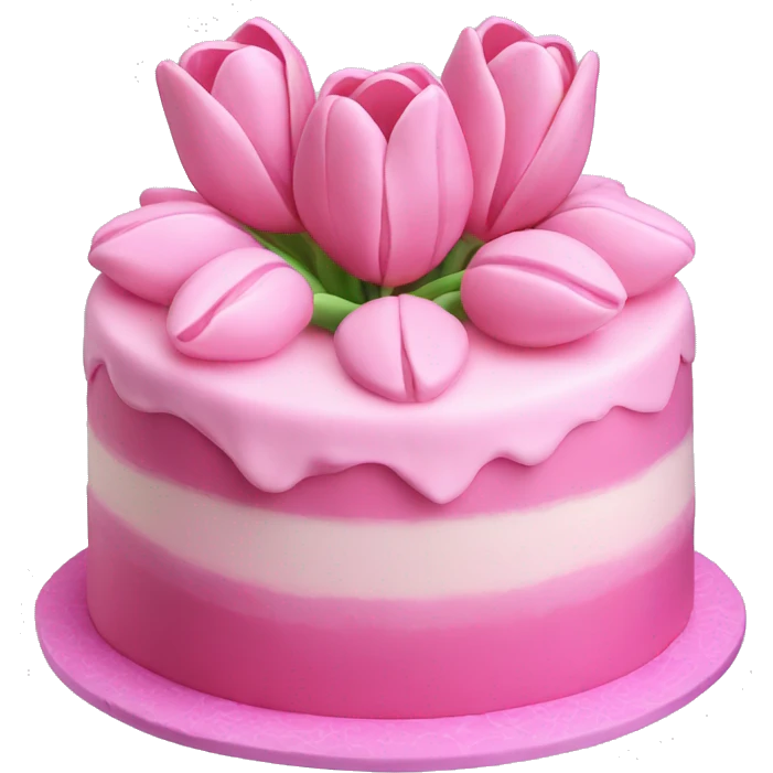 pink tulip cake emoji