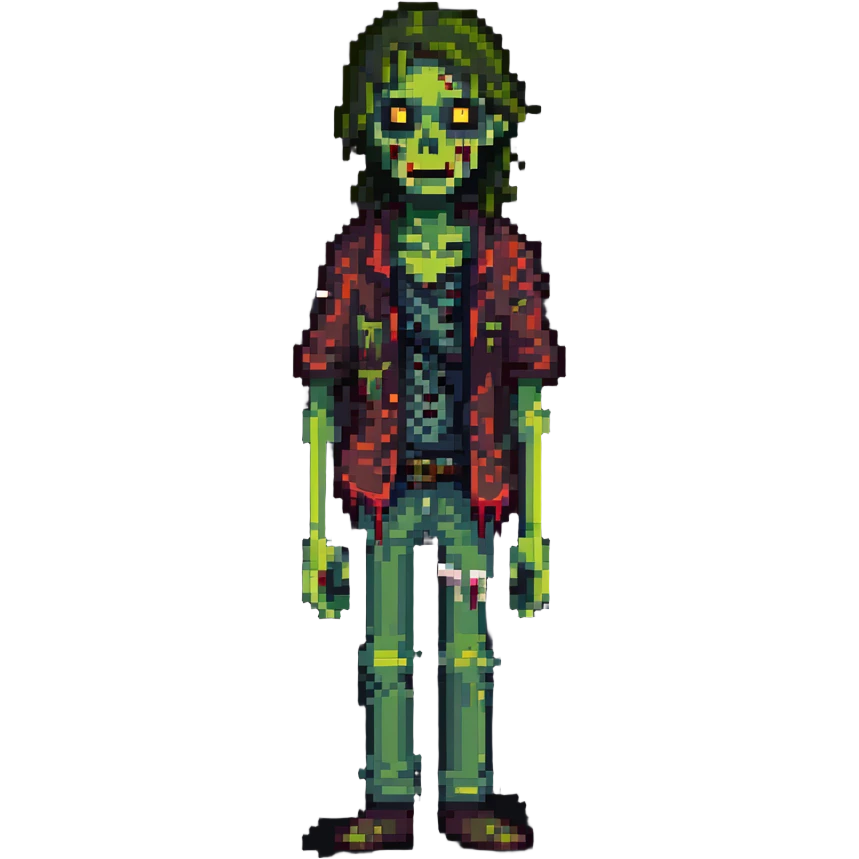 zombie with decaying skin and tattered clothes emoji