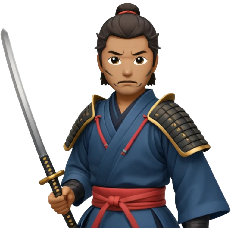 man samurai holds katana, still pose. emoji