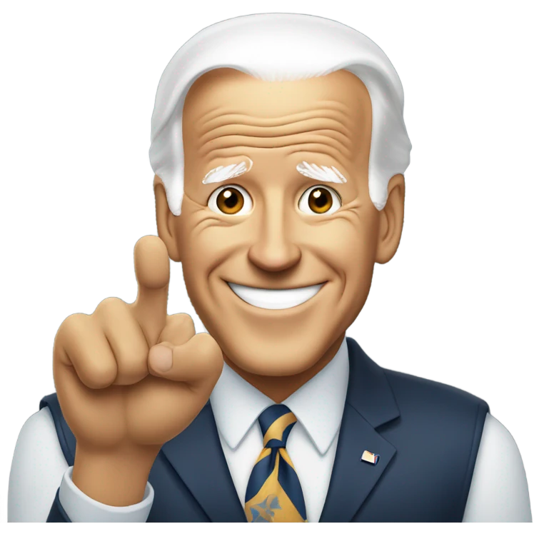 Biden holding up his ring finger emoji