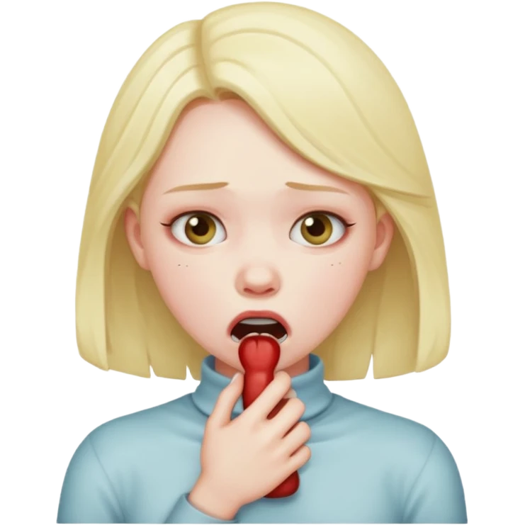 a girl choking herself emoji