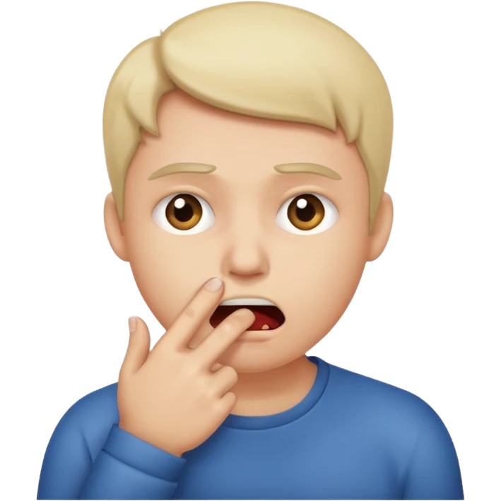 Emoji mordiéndose el dedo emoji