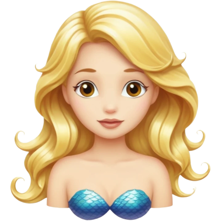 Mermaid with blond hair in love emoji