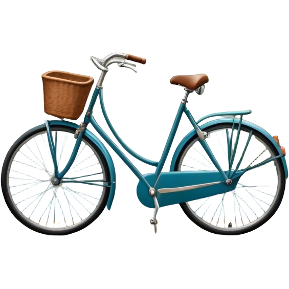 Cinematic Realistic image of a classic Dutch bicycle, rendered with sleek design details and finely textured components, set against an urban canal scene with soft, diffused daylight emoji