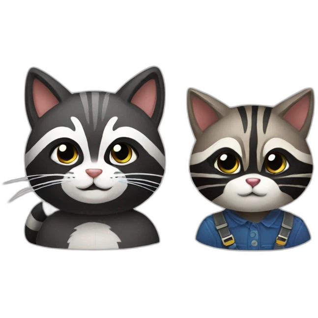 Cat and raccoon emoji