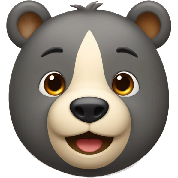 A bear with a Mandarin and he Looks happy and Sweet  emoji