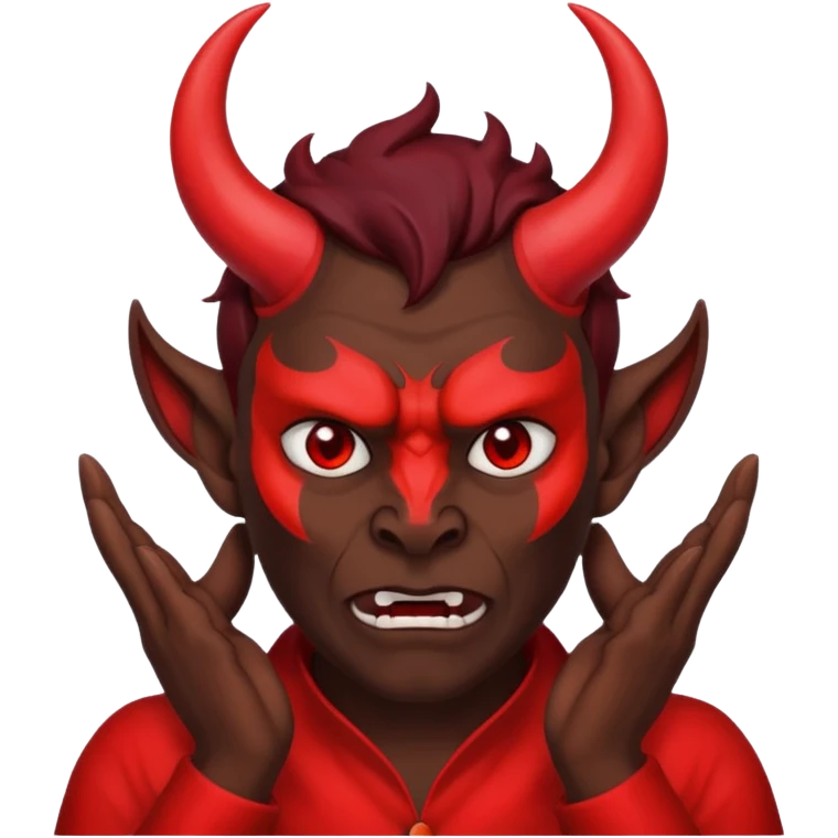 Demon covering ears emoji