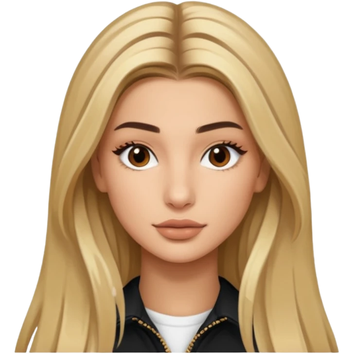 Hailey bieber with long hair emoji