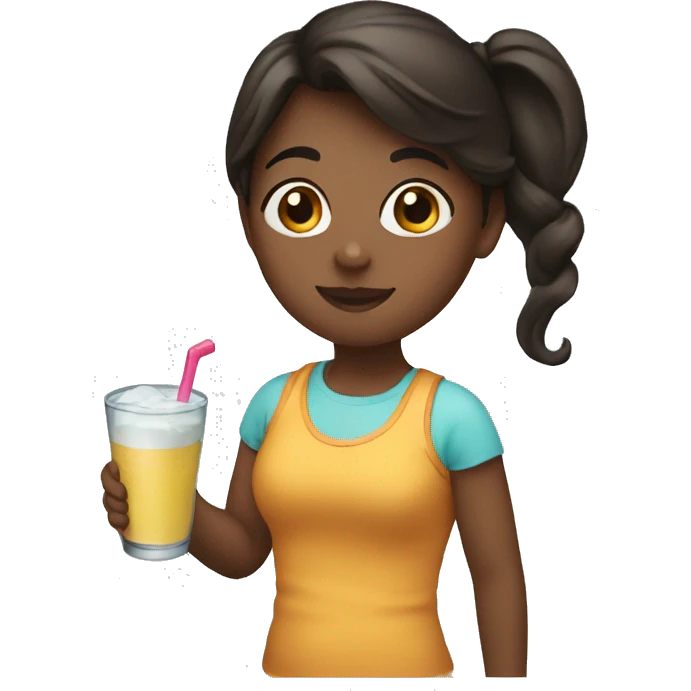 girl with a shake glass in her hand emoji