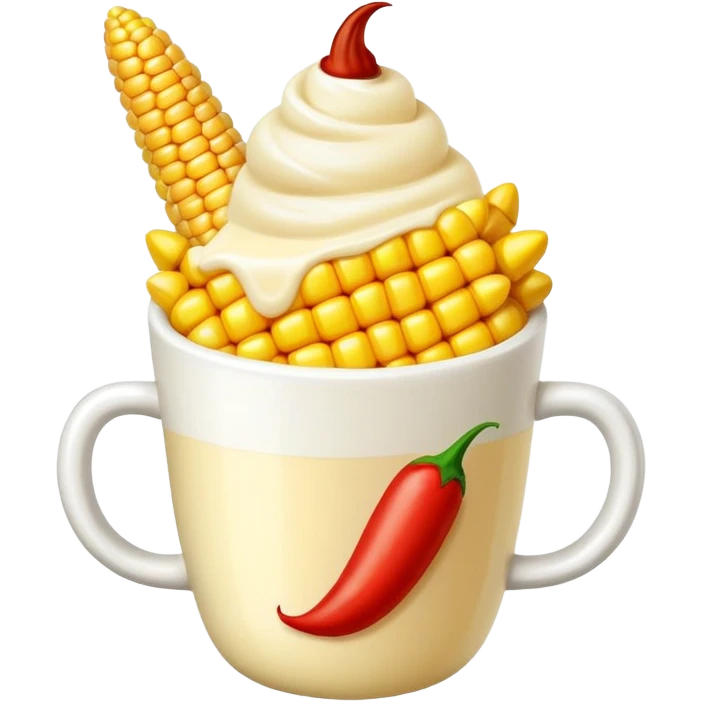 I would like you to make a emoji with corn in a cup mayo and red chile on top plz emoji
