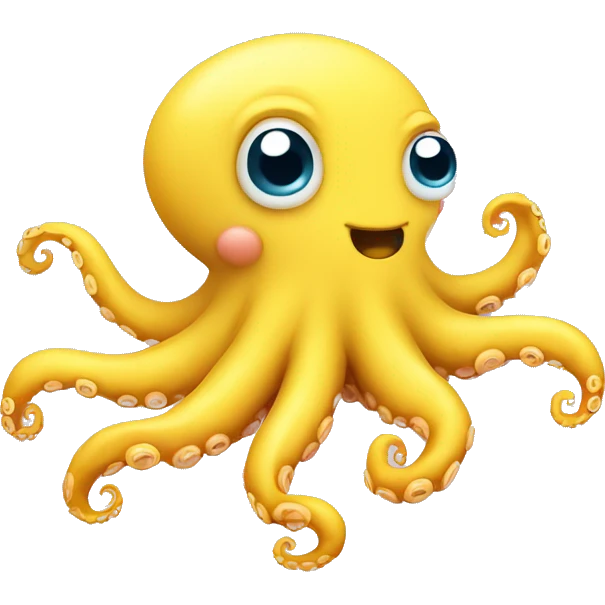cute yellow cartoon octopus emoji