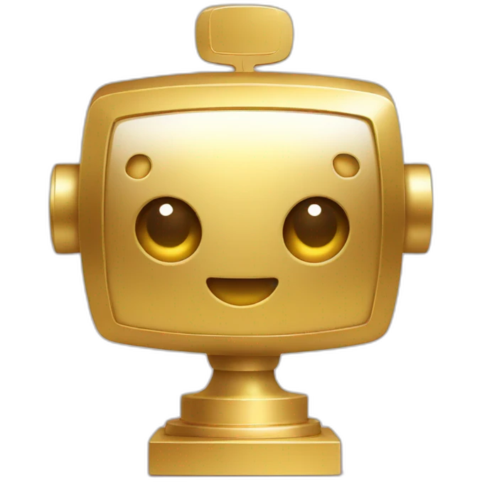 cute gold chatbot trophy emoji