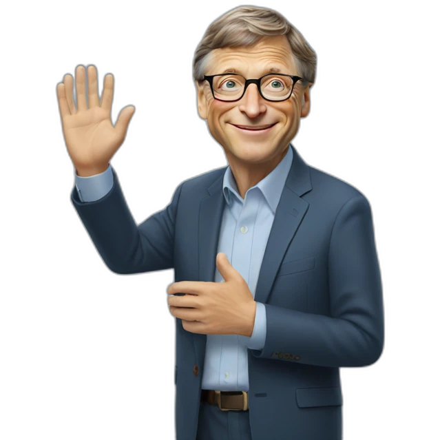 Bill gates waving emoji