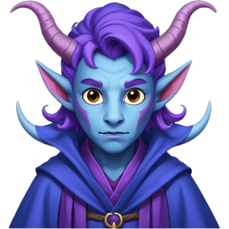 wizard thiefling with purple skin emoji