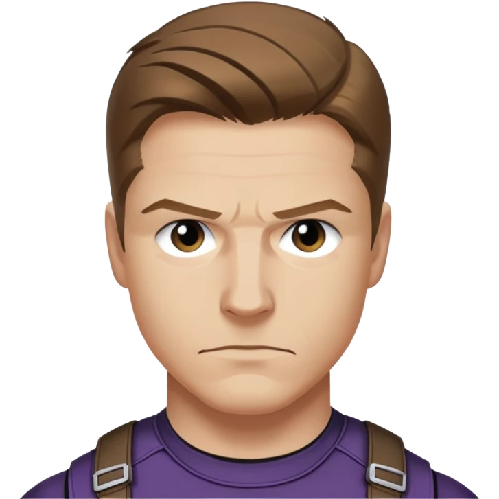 hawkeye clint barton portrait marvel, brown hair from captain america: civil war emoji