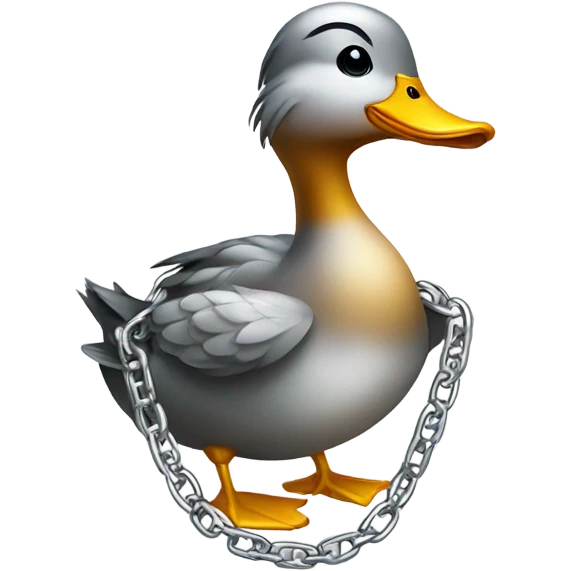 Duck with a chain on emoji