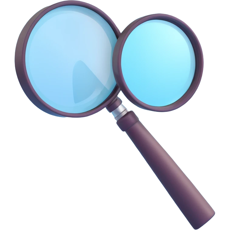 magnifier, 3d emoji style, smooth, friendly emoji