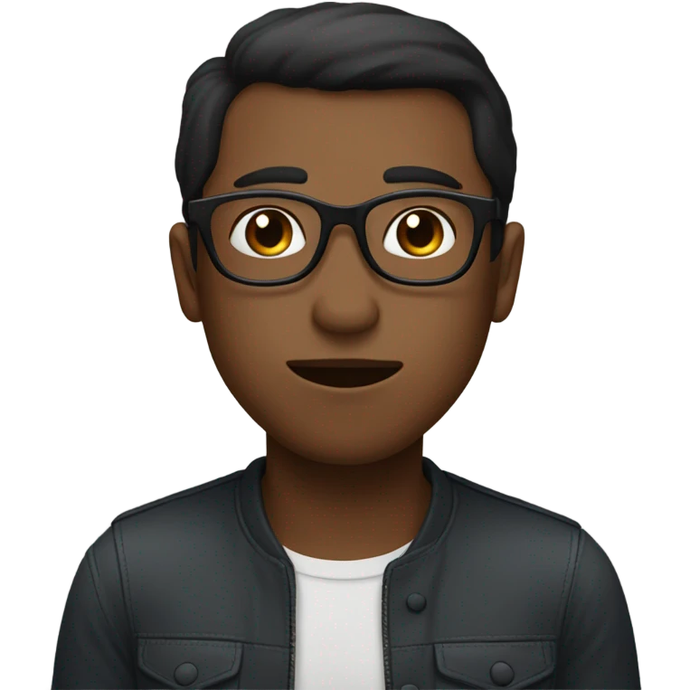 Two men kissing, one white skin with black hair, one brown with glasses emoji