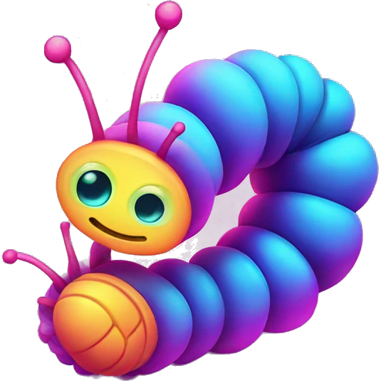 cute neon caterpillar emoji