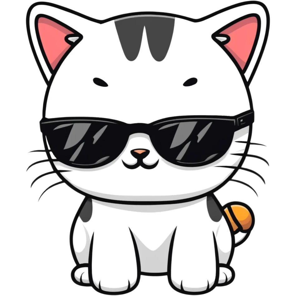 Cat with sunglasses emoji