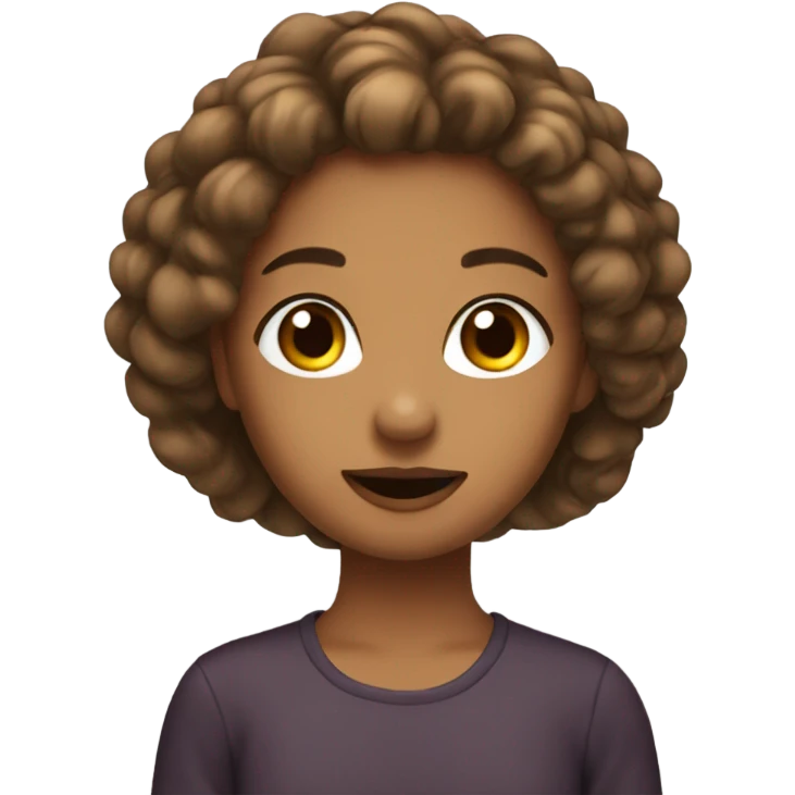 Tanish brown pretty girl with 3 a hair emoji