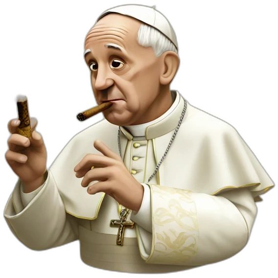 The pope smoking cigar emoji