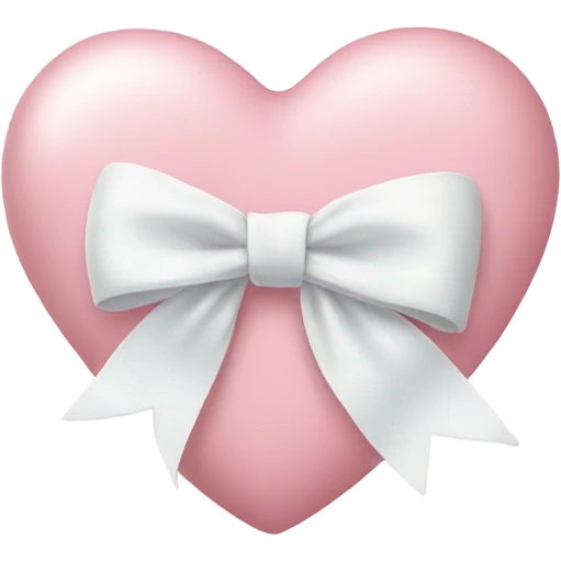 Pastel pink heart with white bow emoji