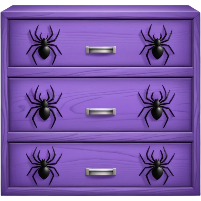 purple spider webs on an open drawer emoji