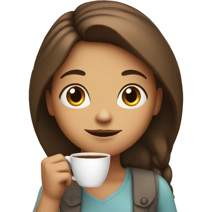 Girl holding coffee emoji