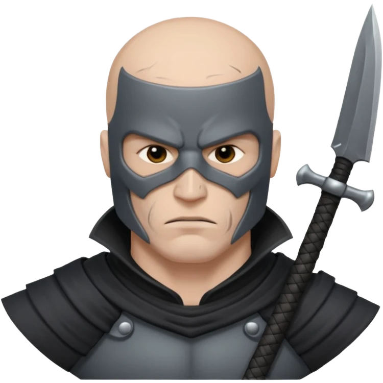 man executioner in gray warrior suit emoji