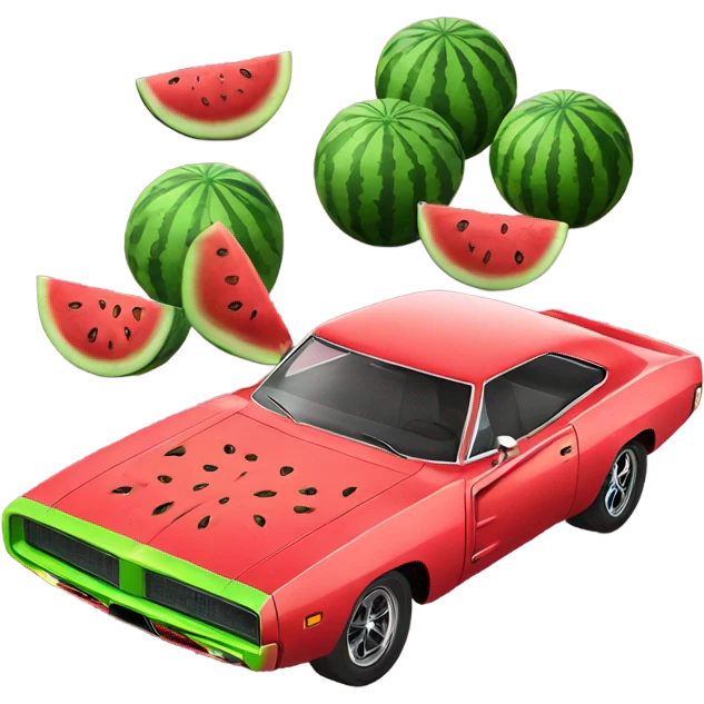 Watermelons Dodge Charger modern emoji