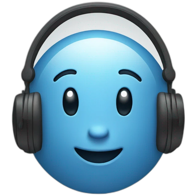 Relieved emoji with headphones emoji