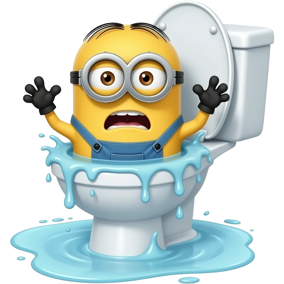 Minion stuck in a toilet emoji