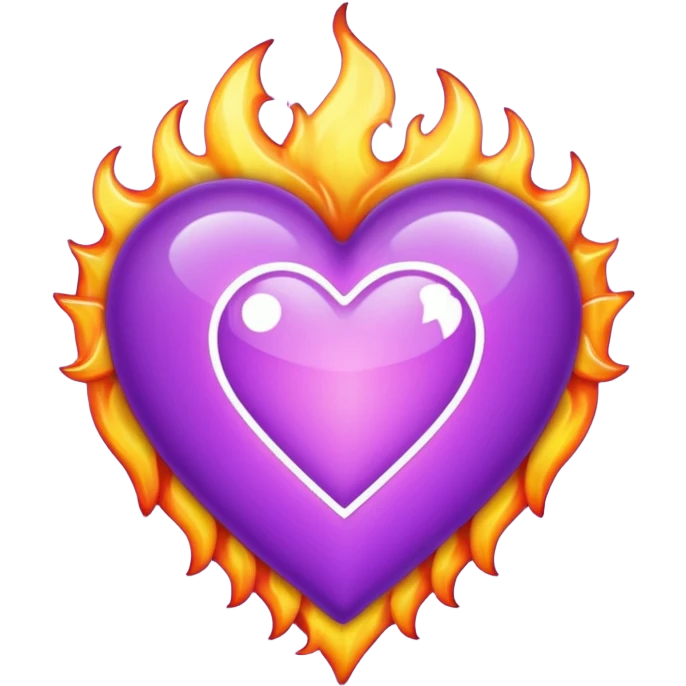 purple heart with flame  emoji