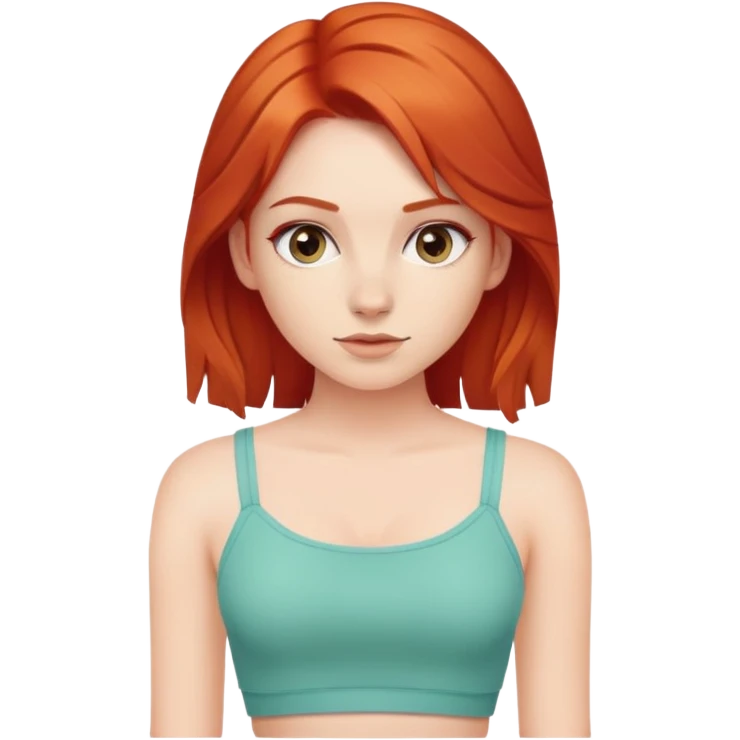 red-haired girl wearing a crop top emoji