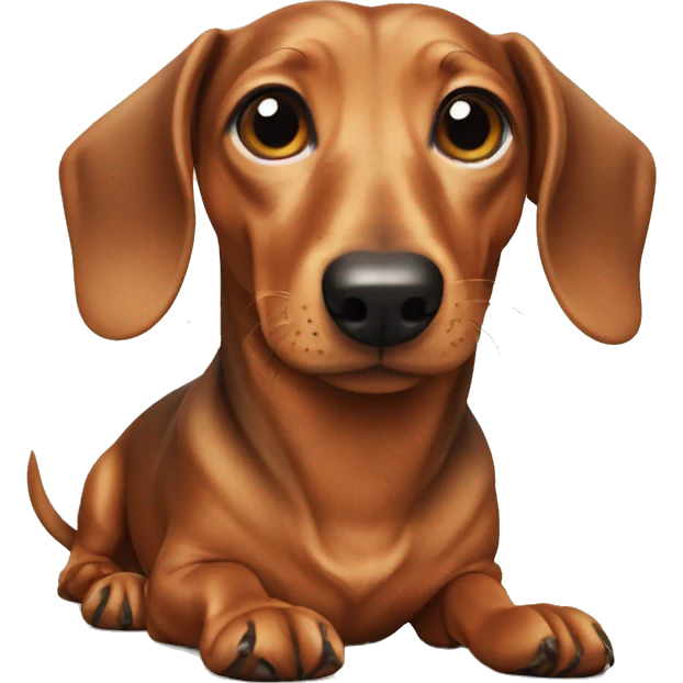 Dachshund with  emoji
