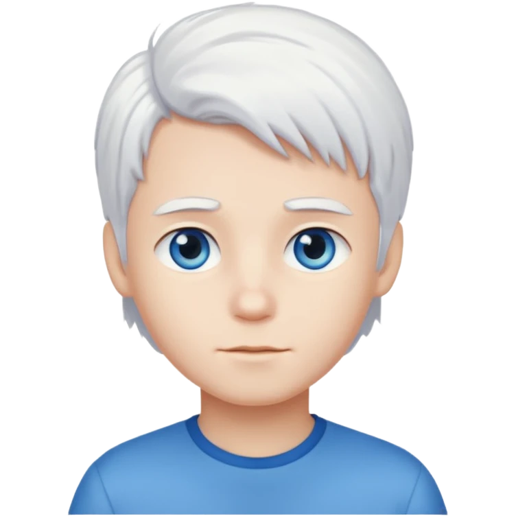 pure white hair, cute Boy emoji