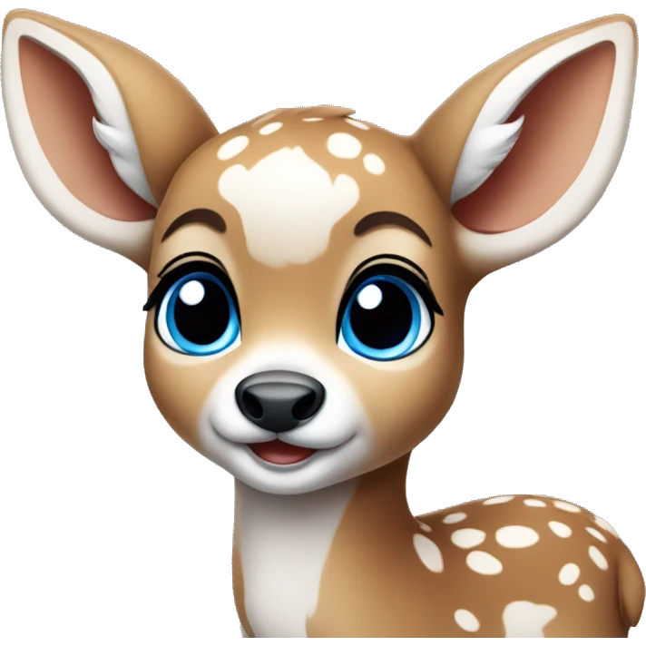 A cute fawn with blue eyes. emoji