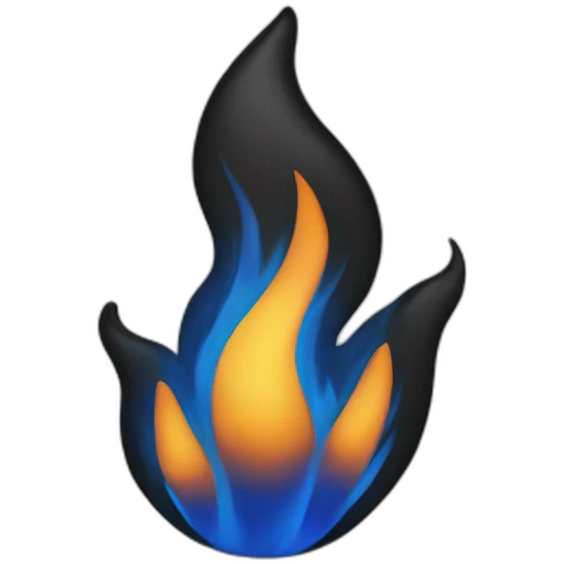 black and blue flame emoji