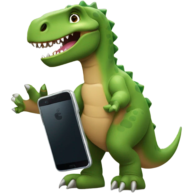 A dinosaur with a phone ￼ emoji