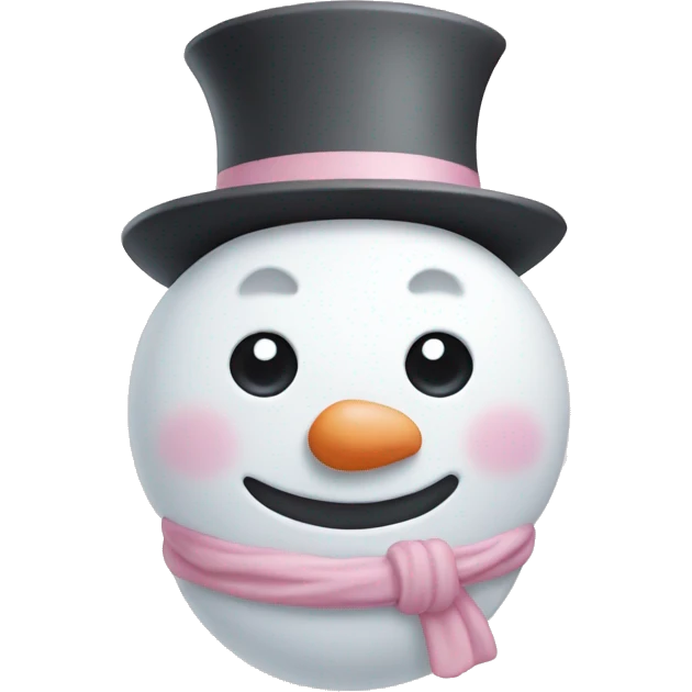 pastel pink snowman emoji
